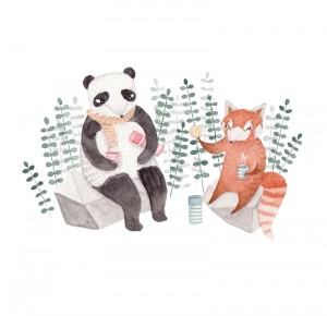 Panda & Red Panda by Julianna Swaney